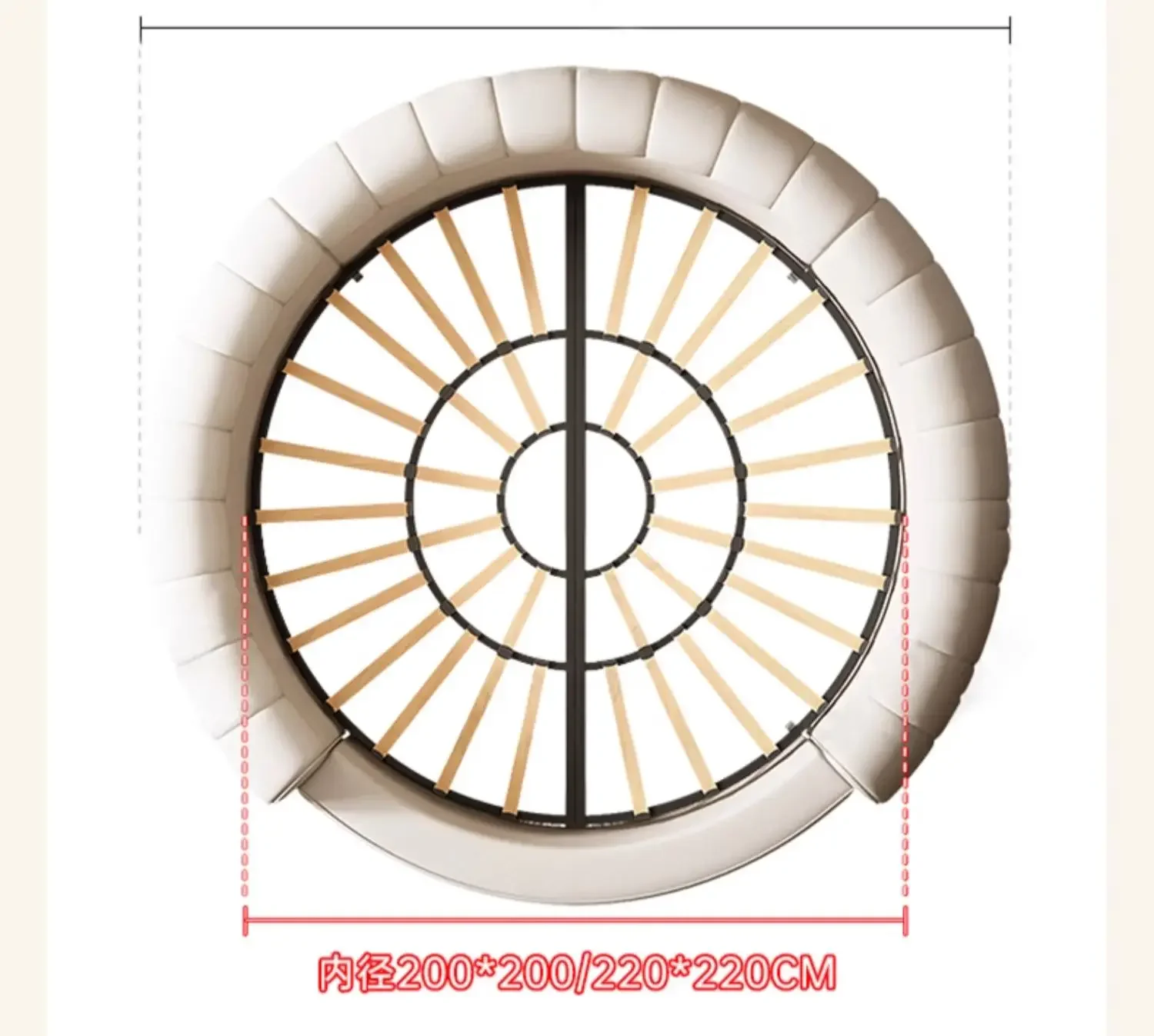 Italian Light Luxury Round Bed