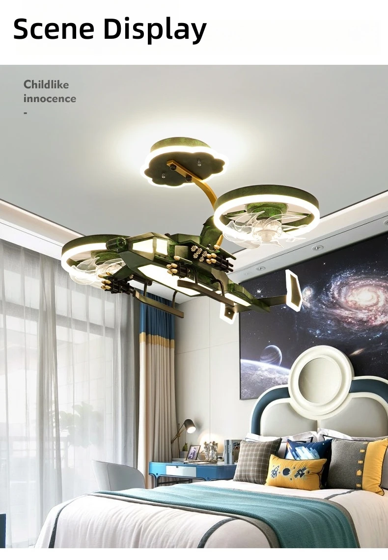 Kids Plane Ceiling Fan With Lights For Bedroom Study Kindergarten Kids Plane Ceiling Fan With Lights For Bedroom Study Kindergarten