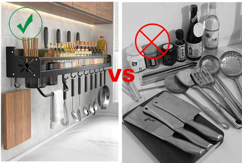 Kitchen Spice Storage Knives Holder Knife Stand Spice Rack Organizer