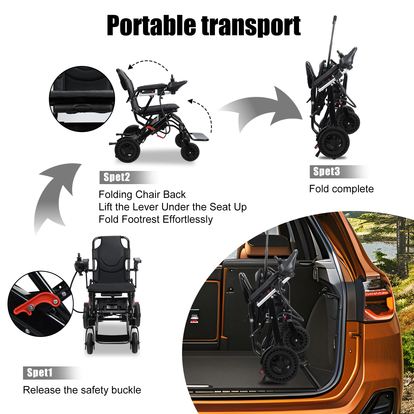 Lightweight Electric Wheelchair for Adults