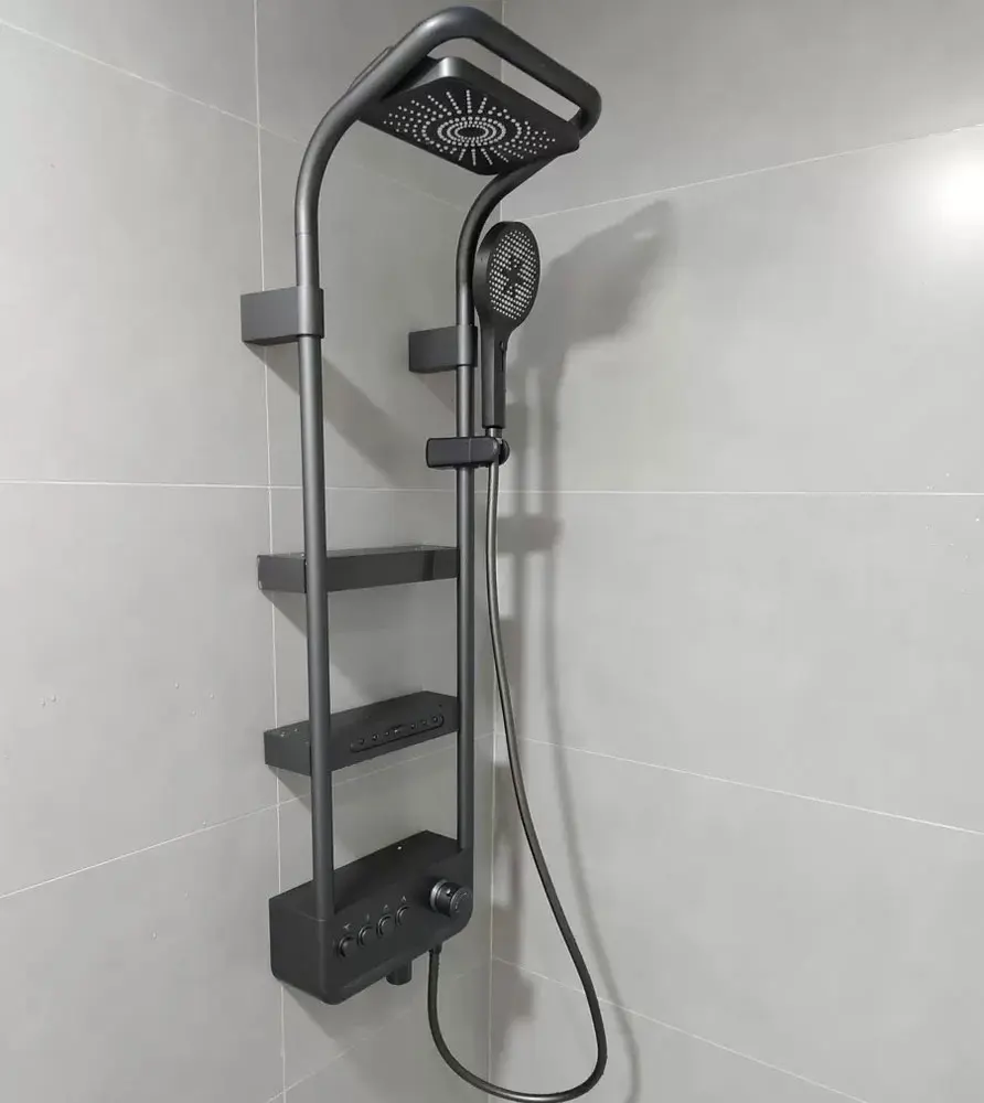 Luxury Smart Bathroom Fuacet Shower System LED Digital Display Thermostatic Mixer Shower Panel SPA Massage Back Spray Shower Set Luxury Smart Bathroom Fuacet Shower System LED Digital Display Thermostatic Mixer Shower Panel SPA Massage Back Spray Shower Set