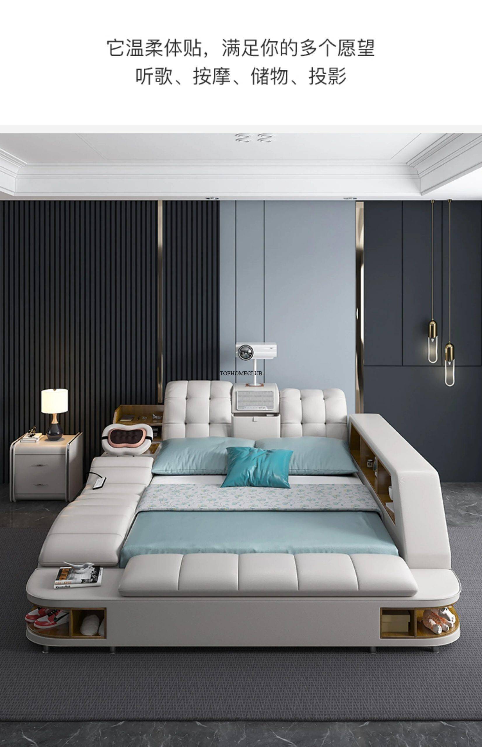 Massage Smart Bed Luxury Double Bedroom King Size Design Sleeping Massage Bed Wooden Simple Letto Matrimoniale Hotel Furniture Massage Smart Bed Luxury Double Bedroom King Size Design Sleeping Massage Bed Wooden Simple Letto Matrimoniale Hotel Furniture