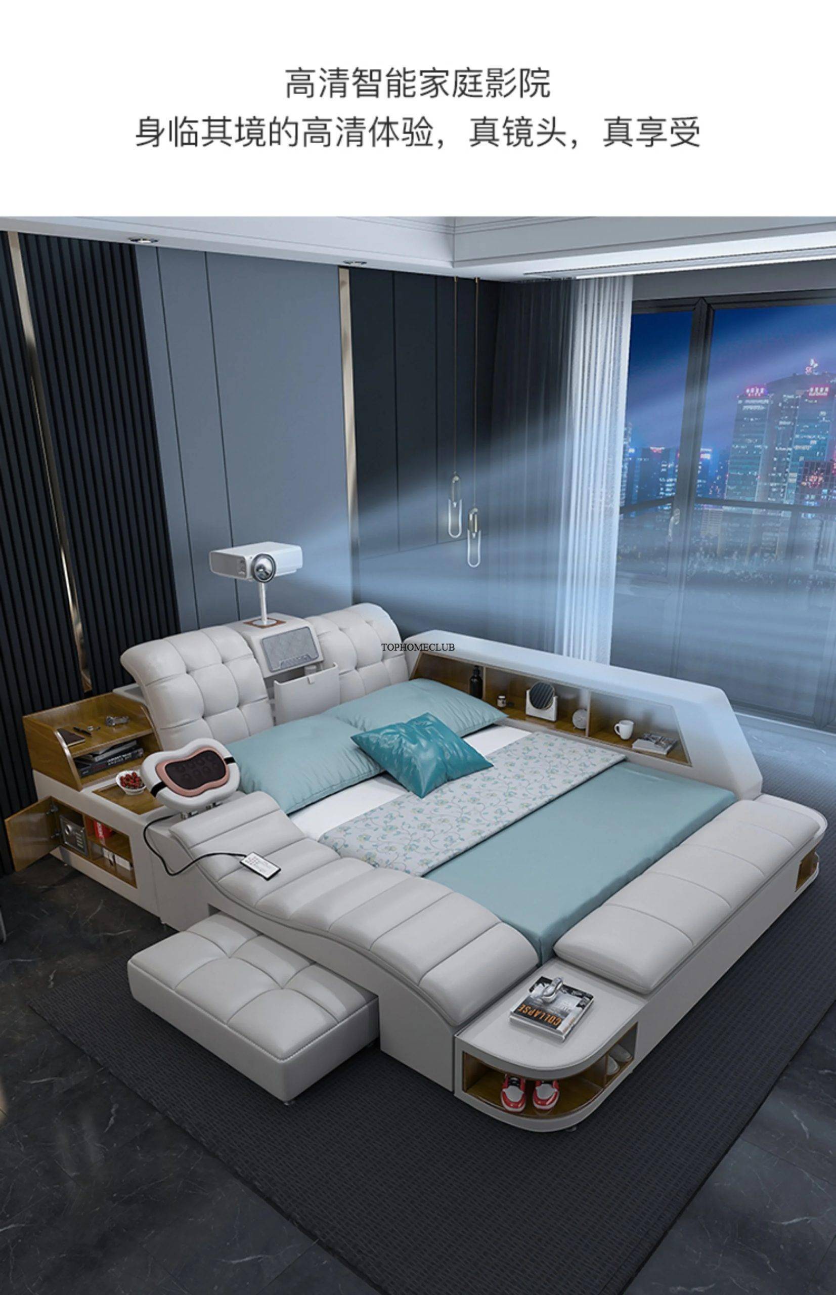 Massage Smart Bed Luxury Double Bedroom King Size Design Sleeping Massage Bed Wooden Simple Letto Matrimoniale Hotel Furniture Massage Smart Bed Luxury Double Bedroom King Size Design Sleeping Massage Bed Wooden Simple Letto Matrimoniale Hotel Furniture