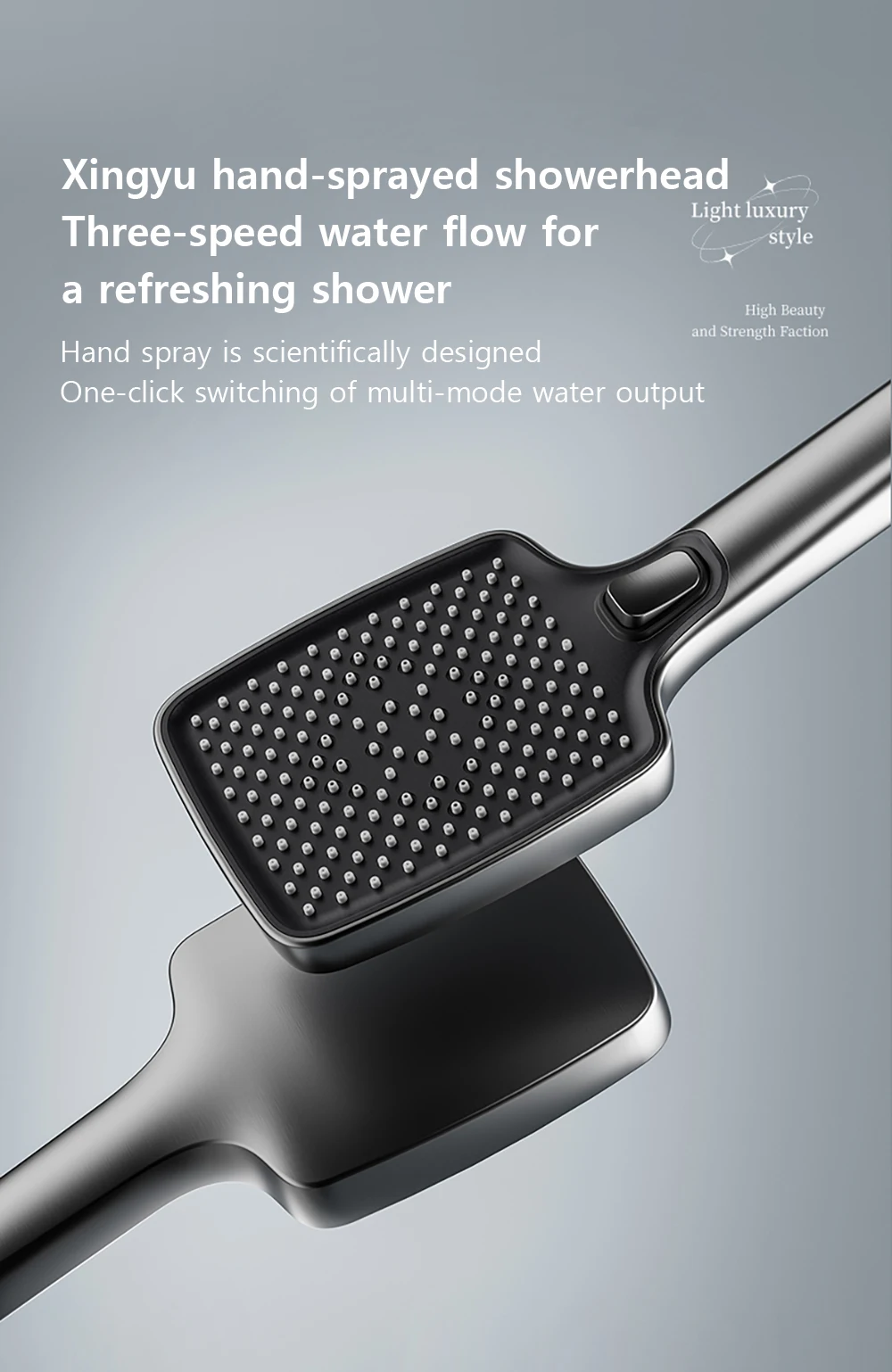 Matte Gray Waterfall Shower System Glass Panel Rainfall Mixer Shower Set Intelligent Digital Display Showers Faucet for Bathroom