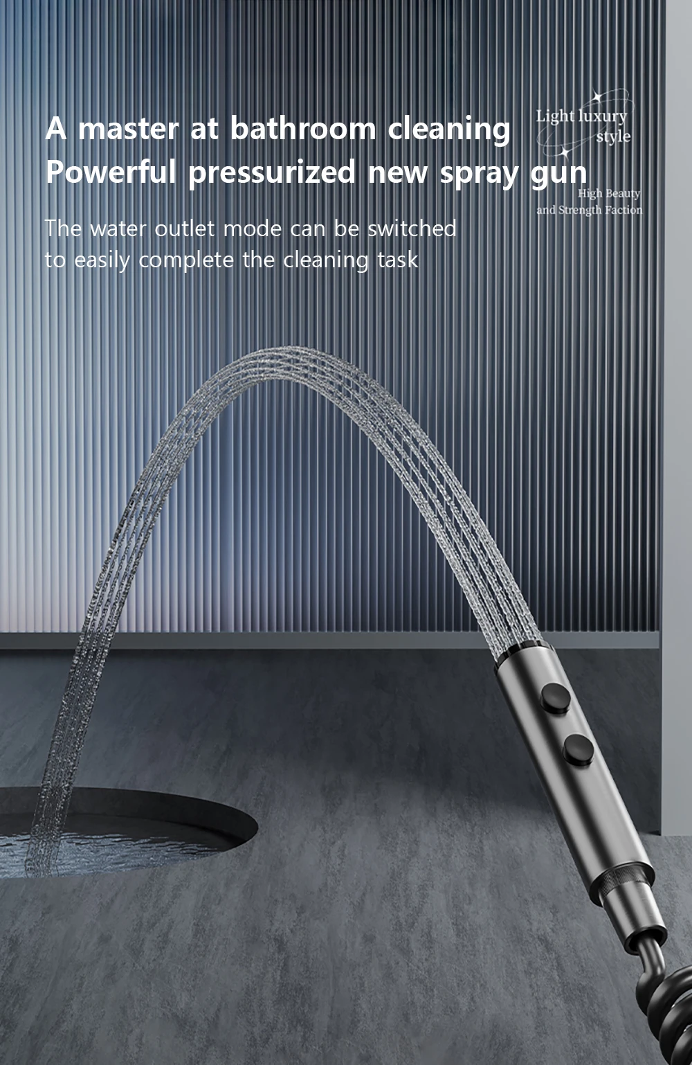 Matte Gray Waterfall Shower System Glass Panel Rainfall Mixer Shower Set Intelligent Digital Display Showers Faucet for Bathroom