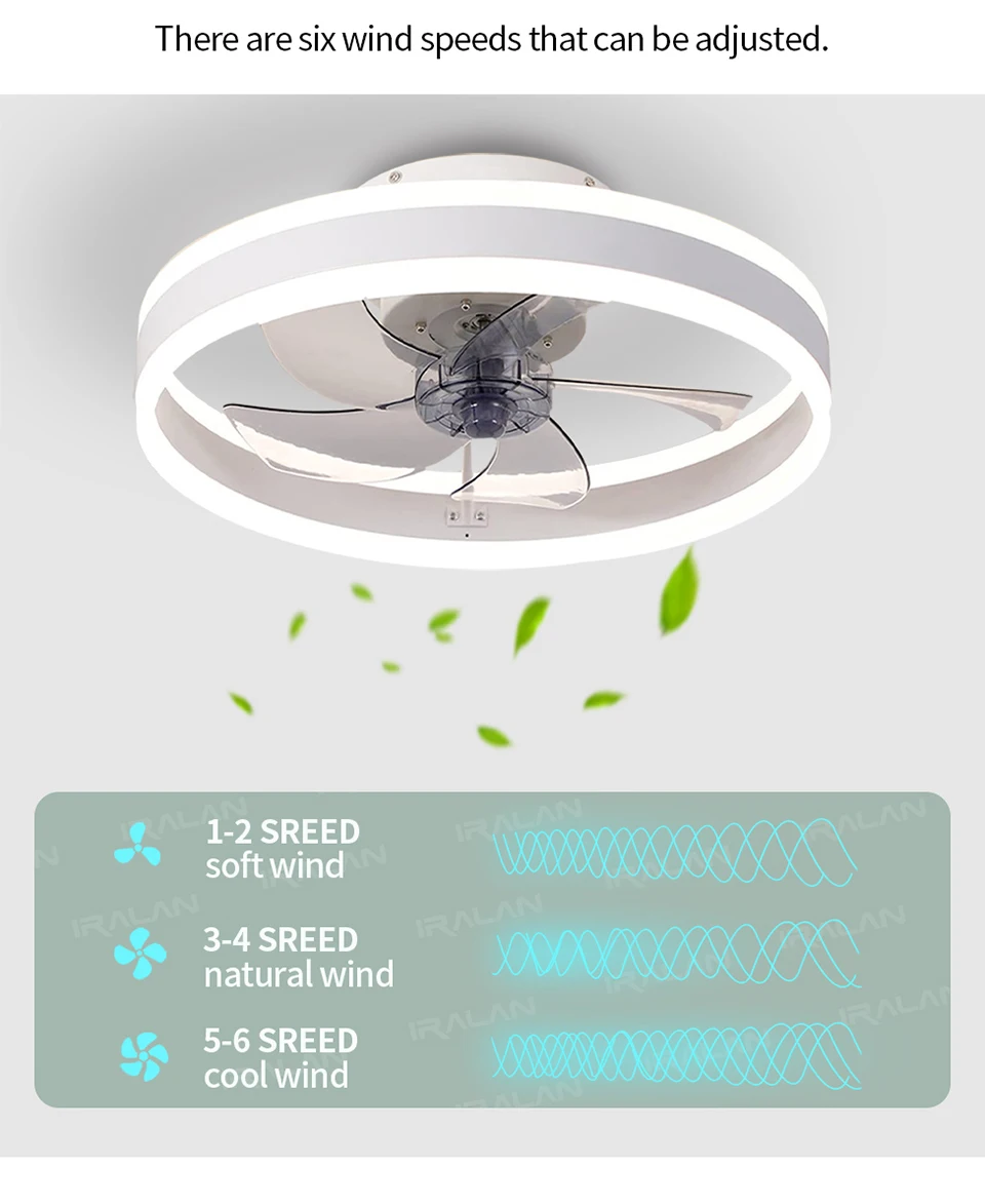 Modern Ceiling Fan (With Lighting) Silent LED Dimmable Ceiling Fan (With Remote Control) for Bedroom Study Dining Room,