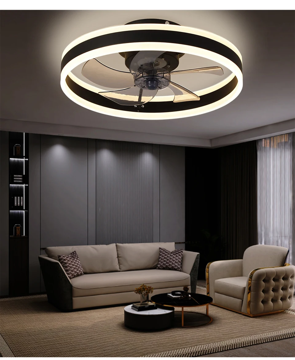 Modern Ceiling Fan (With Lighting) Silent LED Dimmable Ceiling Fan (With Remote Control) for Bedroom Study Dining Room,