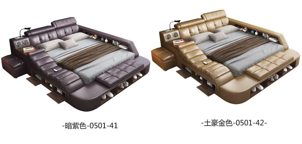 Nordic Style Double Bed Cheap Headrest Storage Full Size Double Bed Floor Massage Sleeping Letto Multifunzione Bedroom Furniture Nordic Style Double Bed Cheap Headrest Storage Full Size Double Bed Floor Massage Sleeping Letto Multifunzione Bedroom Furniture