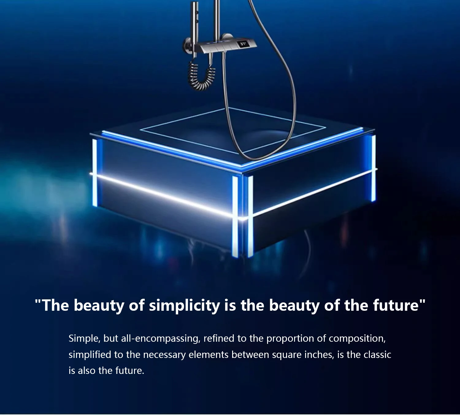 Piano Keys Bathroom Shower System Intelligent LED Temperature Display Shower Suit Bathtub Gray Rain Mixer Shower Faucet Full Set