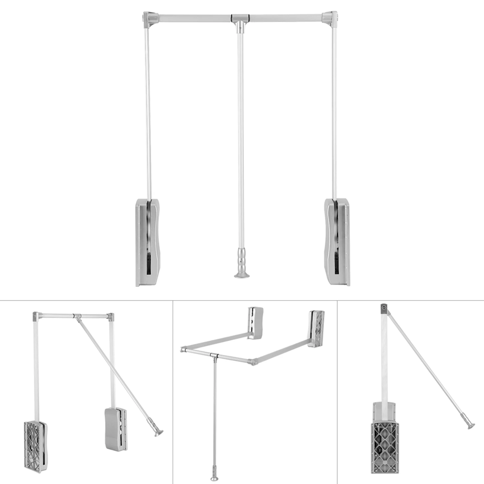 /Pull Down Adjustable Width Wardrobe Clothes Hanging Rail Soft Return Space Saving Adjustable Wardrobe Rail Wardrobe Rail /Pull Down Adjustable Width Wardrobe Clothes Hanging Rail Soft Return Space Saving Adjustable Wardrobe Rail Wardrobe Rail