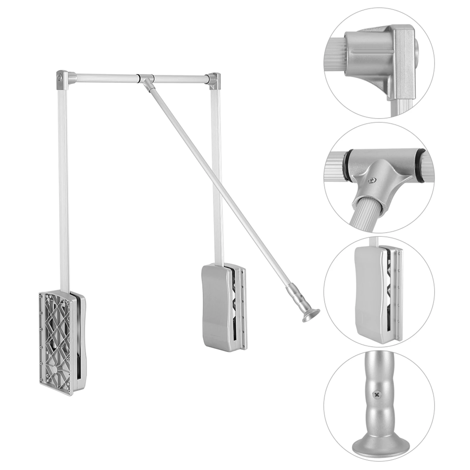 /Pull Down Adjustable Width Wardrobe Clothes Hanging Rail Soft Return Space Saving Adjustable Wardrobe Rail Wardrobe Rail /Pull Down Adjustable Width Wardrobe Clothes Hanging Rail Soft Return Space Saving Adjustable Wardrobe Rail Wardrobe Rail