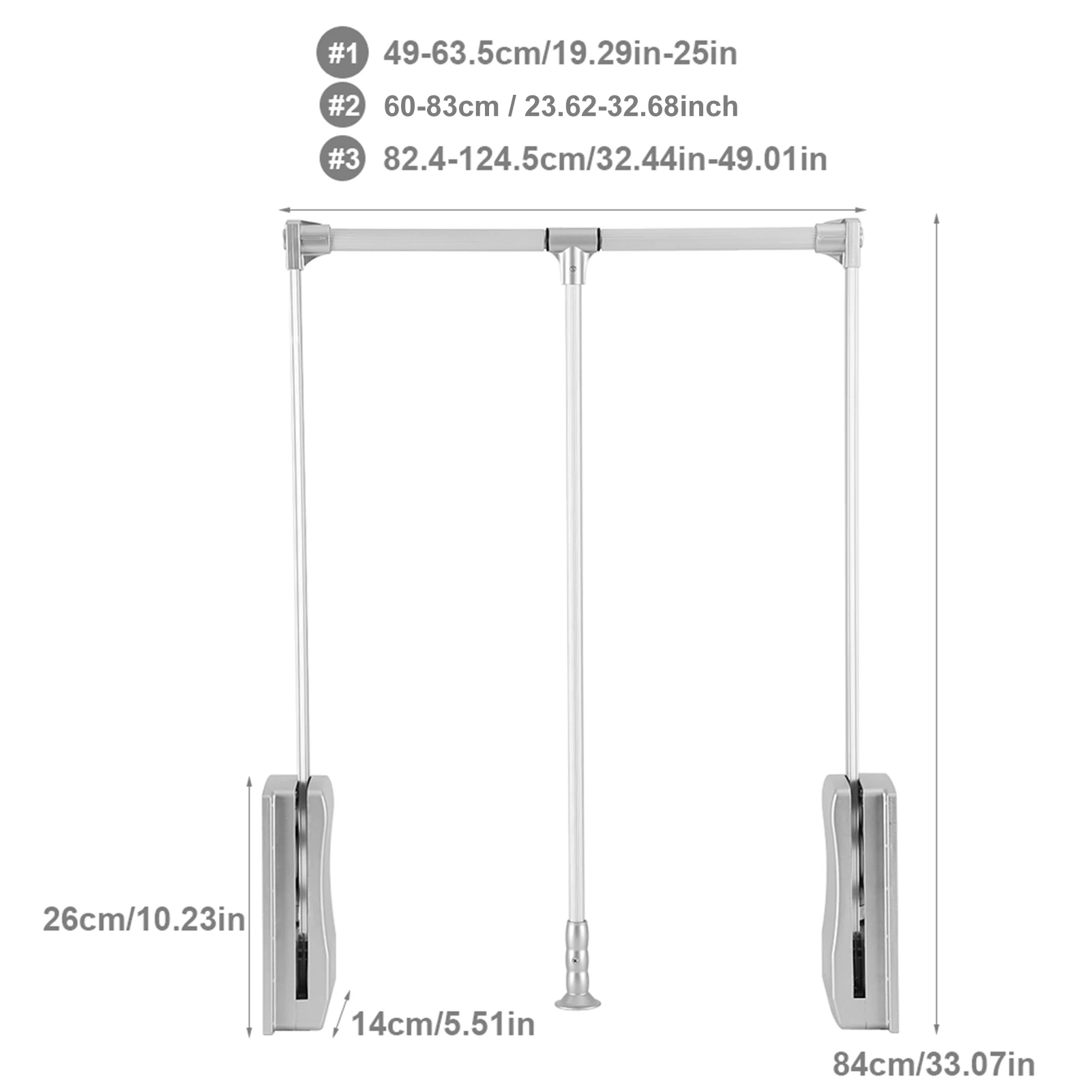 /Pull Down Adjustable Width Wardrobe Clothes Hanging Rail Soft Return Space Saving Adjustable Wardrobe Rail Wardrobe Rail /Pull Down Adjustable Width Wardrobe Clothes Hanging Rail Soft Return Space Saving Adjustable Wardrobe Rail Wardrobe Rail