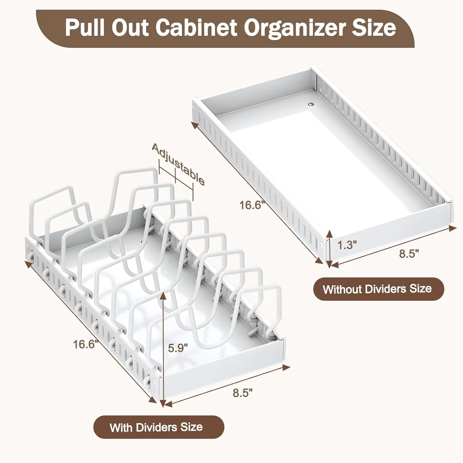 Pull Out Pots Pans Organizer for Under Cabinet Pull Out Cabinet Organizer Storage Pot Lid Organizer holder Adjustable Dividers Pull Out Pots Pans Organizer for Under Cabinet Pull Out Cabinet Organizer Storage Pot Lid Organizer holder Adjustable Dividers