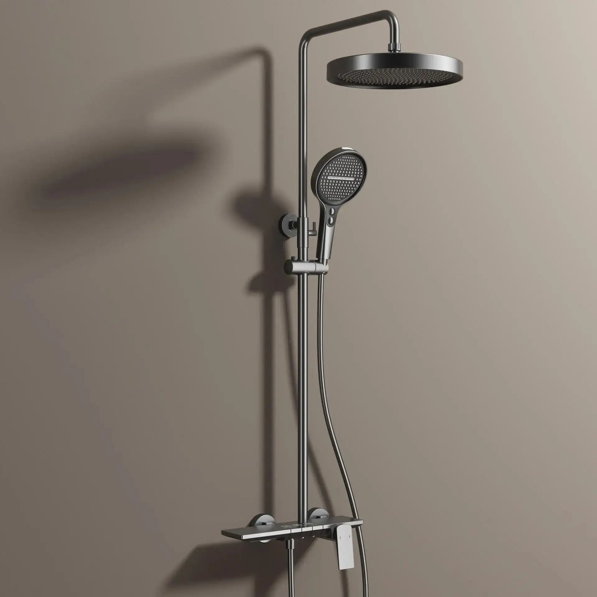 Rose Gold Bathroom Shower Set Hot Cold Mixer Bath Shower Faucet Set Bathtub Wall Mount Round SPA Rainfall Luxury Shower Tap Set