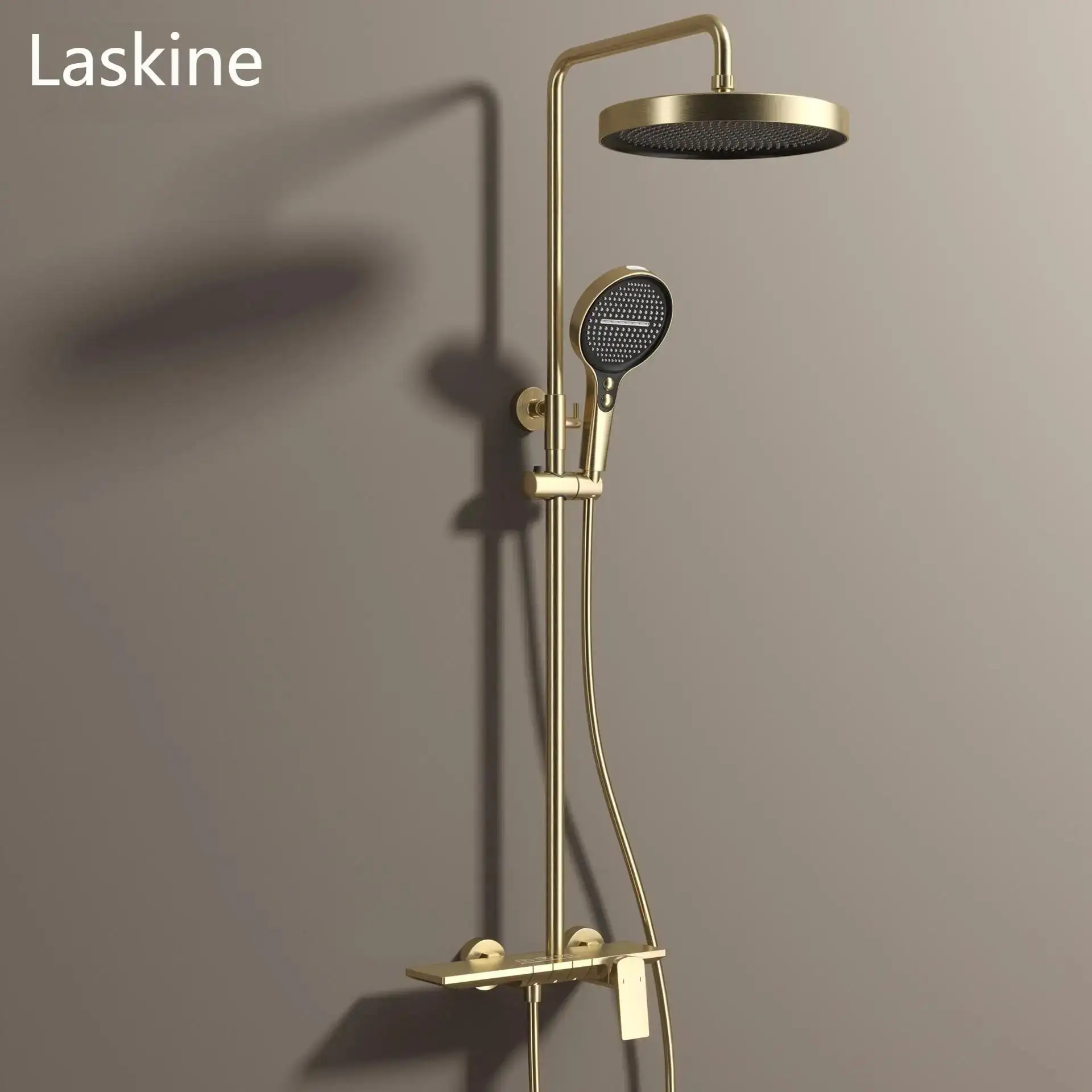 Rose Gold Bathroom Shower Set Hot Cold Mixer Bath Shower Faucet Set Bathtub Wall Mount Round SPA Rainfall Luxury Shower Tap Set