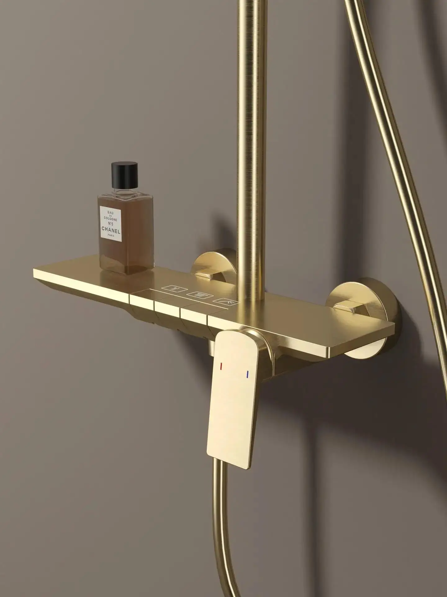 Rose Gold Bathroom Shower Set Hot Cold Mixer Bath Shower Faucet Set Bathtub Wall Mount Round SPA Rainfall Luxury Shower Tap Set