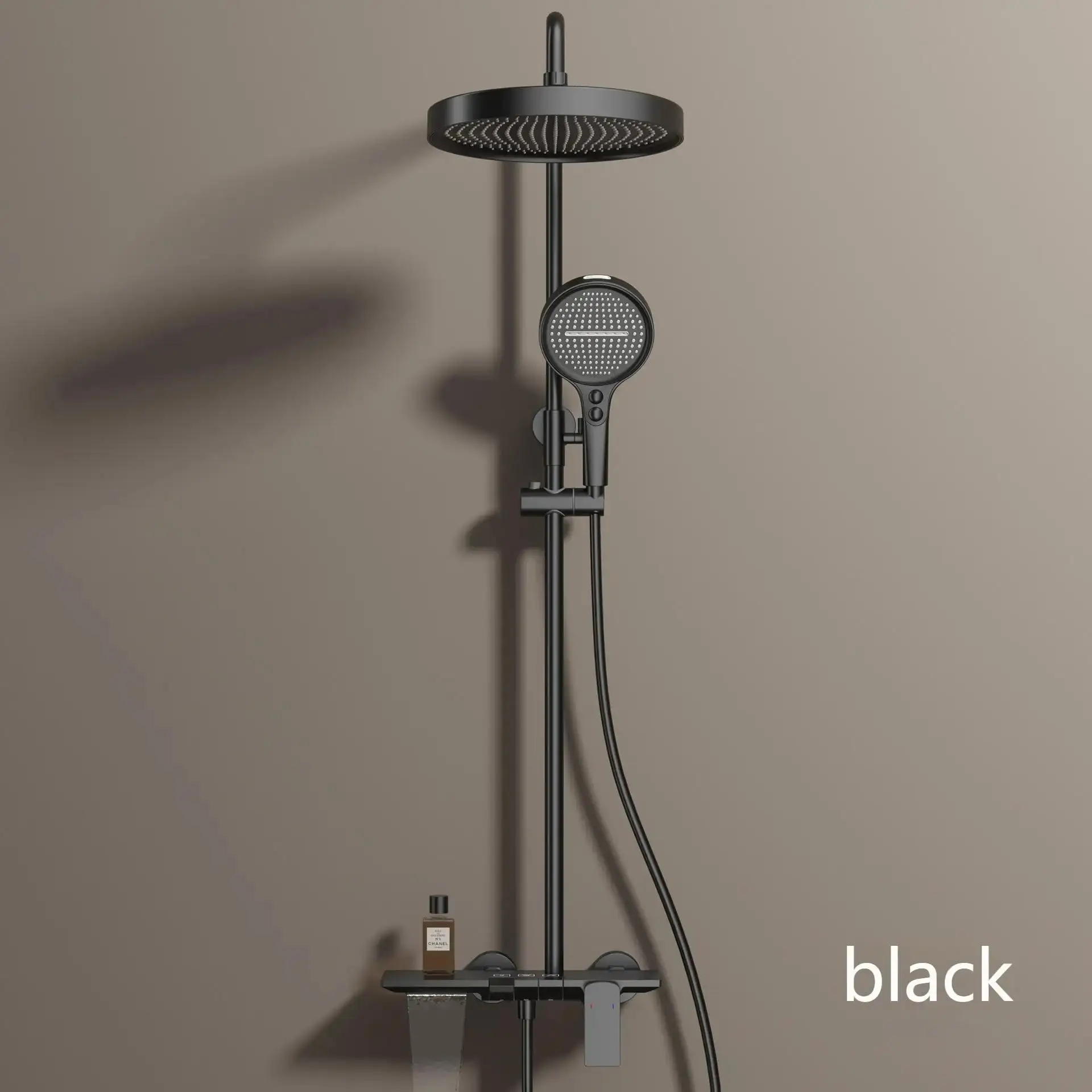Rose Gold Bathroom Shower Set Hot Cold Mixer Bath Shower Faucet Set Bathtub Wall Mount Round SPA Rainfall Luxury Shower Tap Set