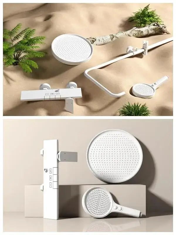 Rose Gold Bathroom Shower Set Hot Cold Mixer Bath Shower Faucet Set Bathtub Wall Mount Round SPA Rainfall Luxury Shower Tap Set