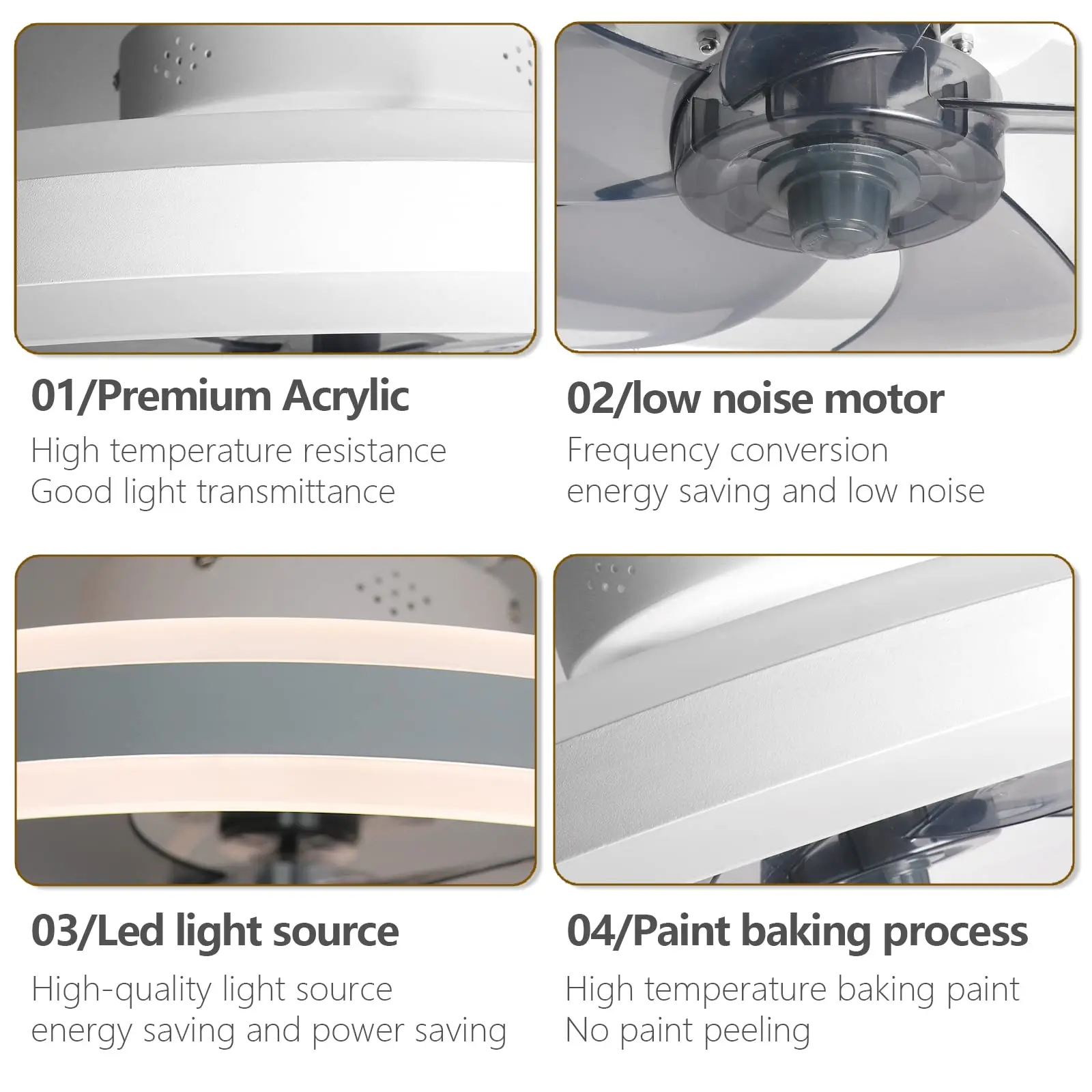 Silent & Stylish LED Ceiling Fan With Remote Control - 6-Speed, 60W Reversible Fan For Bedroom, Study, Restaurant, And More! Silent & Stylish LED Ceiling Fan With Remote Control - 6-Speed, 60W Reversible Fan For Bedroom, Study, Restaurant, And More!
