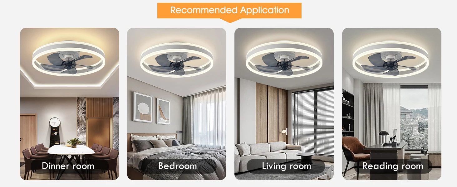 Silent & Stylish LED Ceiling Fan With Remote Control - 6-Speed, 60W Reversible Fan For Bedroom, Study, Restaurant, And More! Silent & Stylish LED Ceiling Fan With Remote Control - 6-Speed, 60W Reversible Fan For Bedroom, Study, Restaurant, And More!