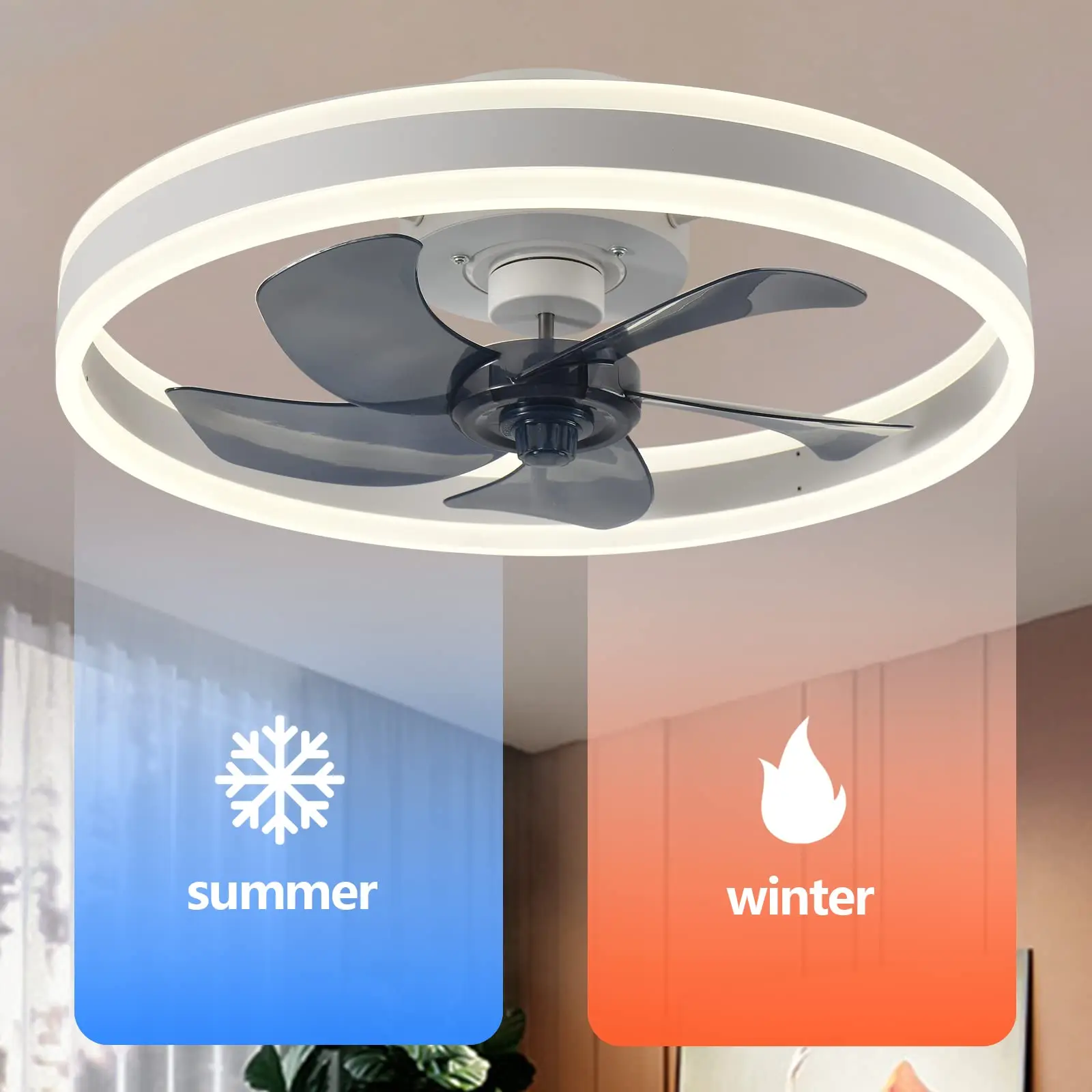 Silent & Stylish LED Ceiling Fan With Remote Control - 6-Speed, 60W Reversible Fan For Bedroom, Study, Restaurant, And More! Silent & Stylish LED Ceiling Fan With Remote Control - 6-Speed, 60W Reversible Fan For Bedroom, Study, Restaurant, And More!