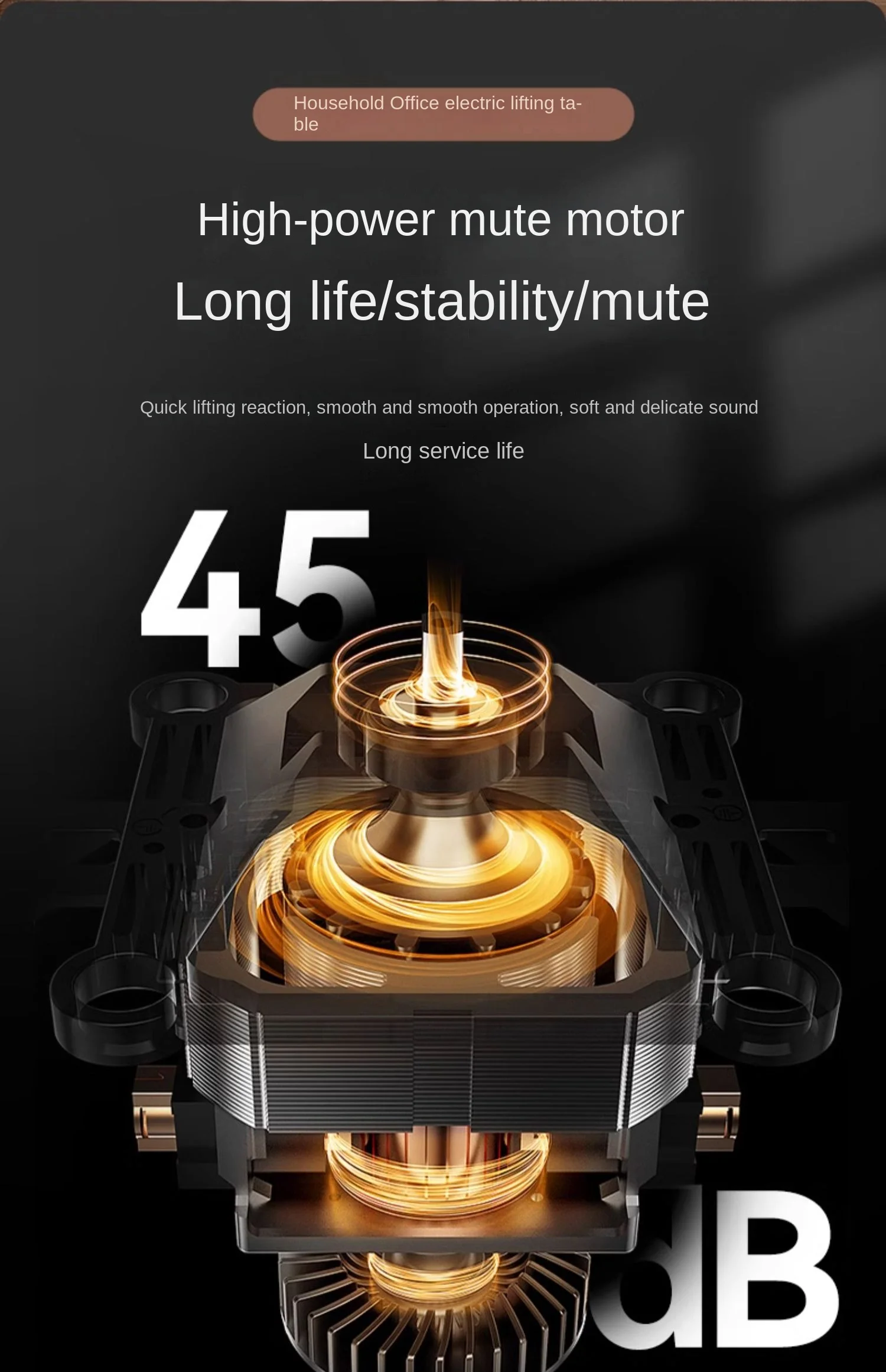 Single Motor Smart Electric Lift Computer Table