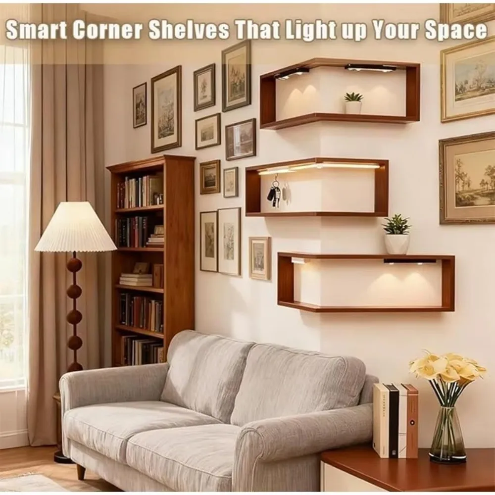 Space Saving 90 Degree Corner Wall Shelf