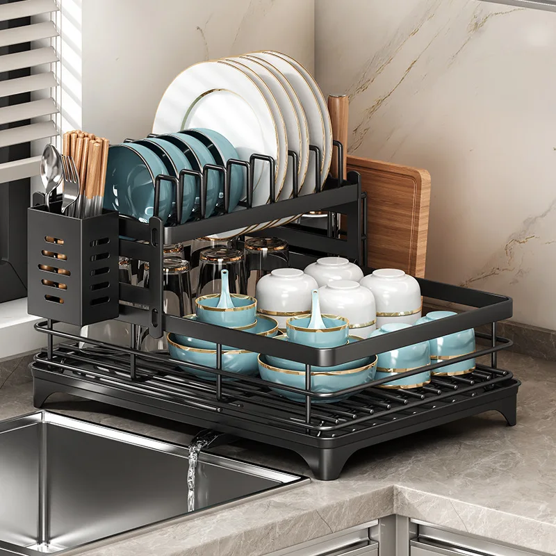 Stainless Steel Dish Drying Rack Adjustable Kitchen Plates Organizer with Drainboard Over Sink Plate Drainer Storage Organizer Stainless Steel Dish Drying Rack Adjustable Kitchen Plates Organizer with Drainboard Over Sink Plate Drainer Storage Organizer