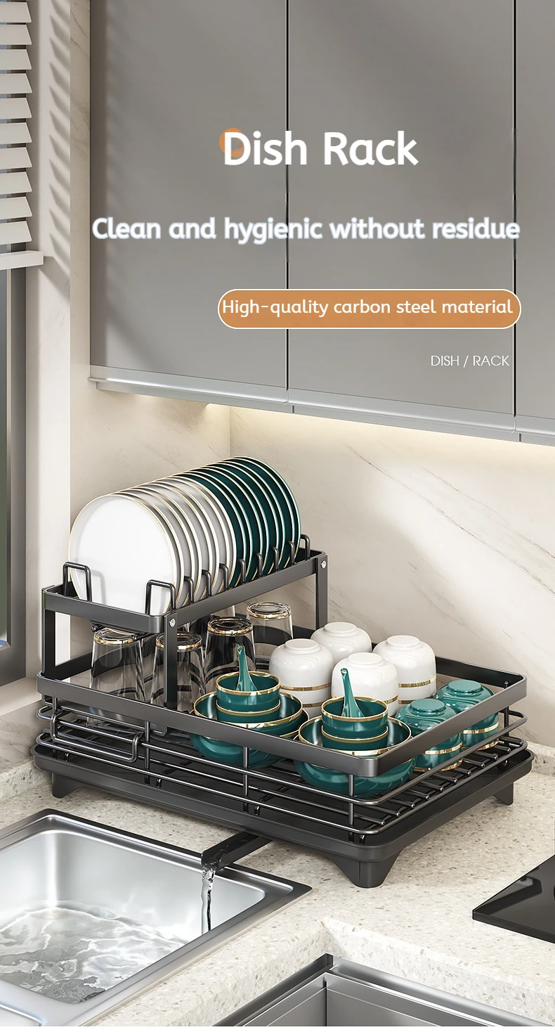 Stainless Steel Dish Drying Rack Adjustable Kitchen Plates Organizer with Drainboard Over Sink Plate Drainer Storage Organizer Stainless Steel Dish Drying Rack Adjustable Kitchen Plates Organizer with Drainboard Over Sink Plate Drainer Storage Organizer