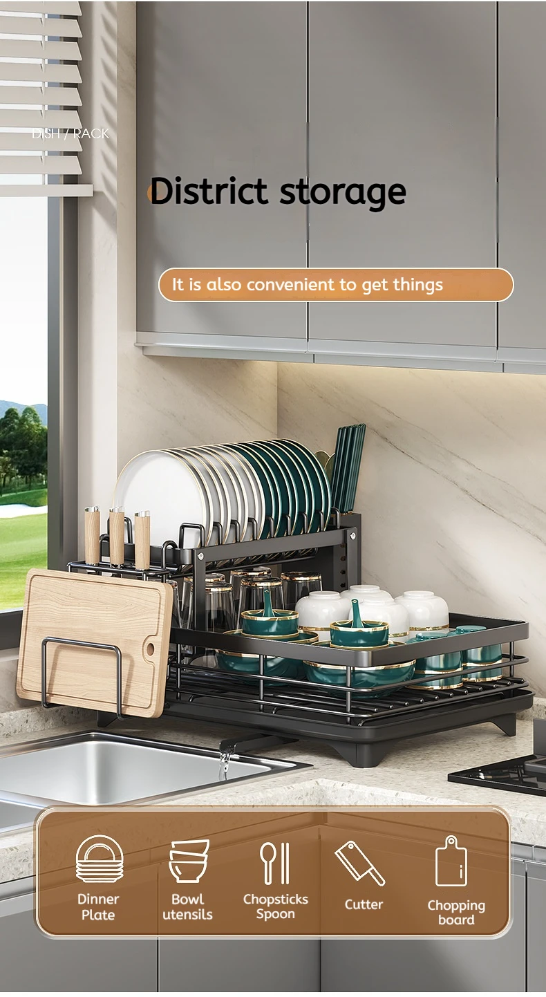 Stainless Steel Dish Drying Rack Adjustable Kitchen Plates Organizer with Drainboard Over Sink Plate Drainer Storage Organizer Stainless Steel Dish Drying Rack Adjustable Kitchen Plates Organizer with Drainboard Over Sink Plate Drainer Storage Organizer