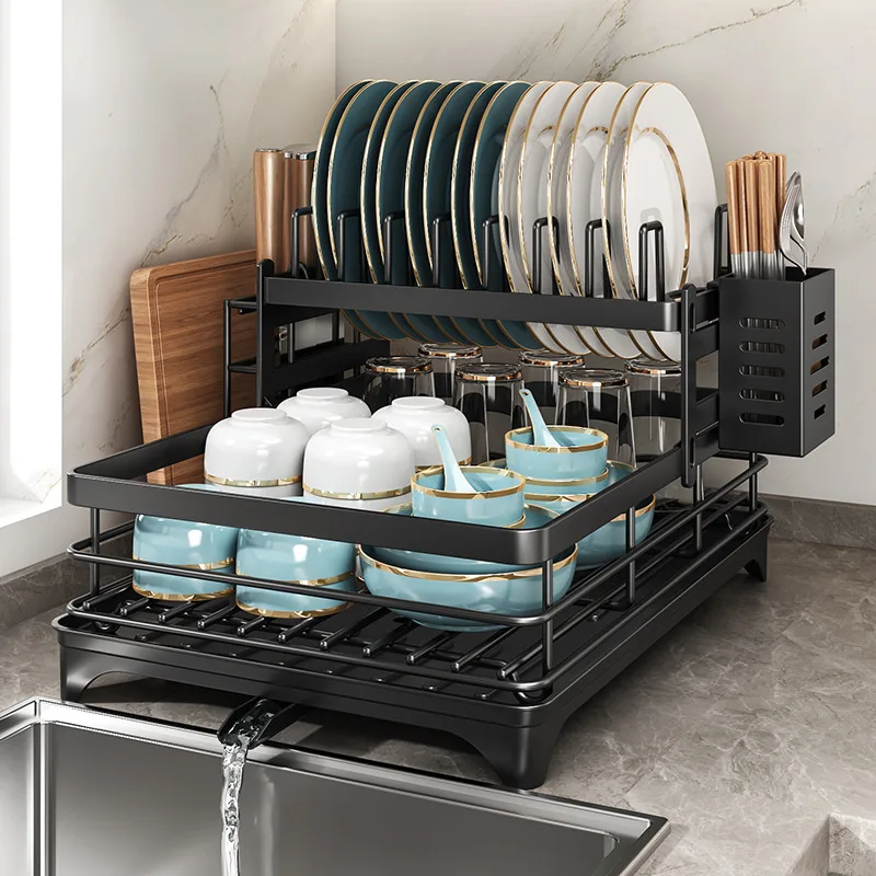 Stainless Steel Dish Drying Rack Adjustable Kitchen Plates Organizer with Drainboard Over Sink Plate Drainer Storage Organizer Stainless Steel Dish Drying Rack Adjustable Kitchen Plates Organizer with Drainboard Over Sink Plate Drainer Storage Organizer