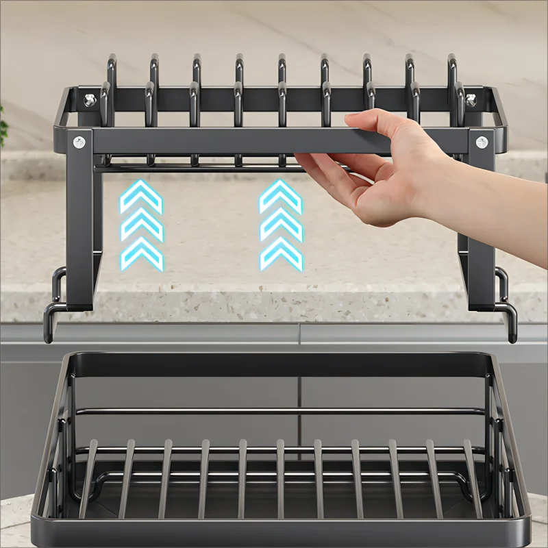Stainless Steel Dish Drying Rack Adjustable Kitchen Plates Organizer with Drainboard Over Sink Plate Drainer Storage Organizer Stainless Steel Dish Drying Rack Adjustable Kitchen Plates Organizer with Drainboard Over Sink Plate Drainer Storage Organizer