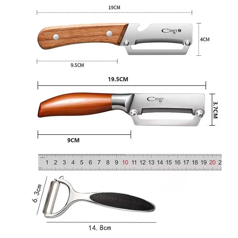 Stainless Steel Peeler for Peeling and Slicing Fruits and Vegetables Multifunctional Vegetable Peeler Kitchen Scraping Tools