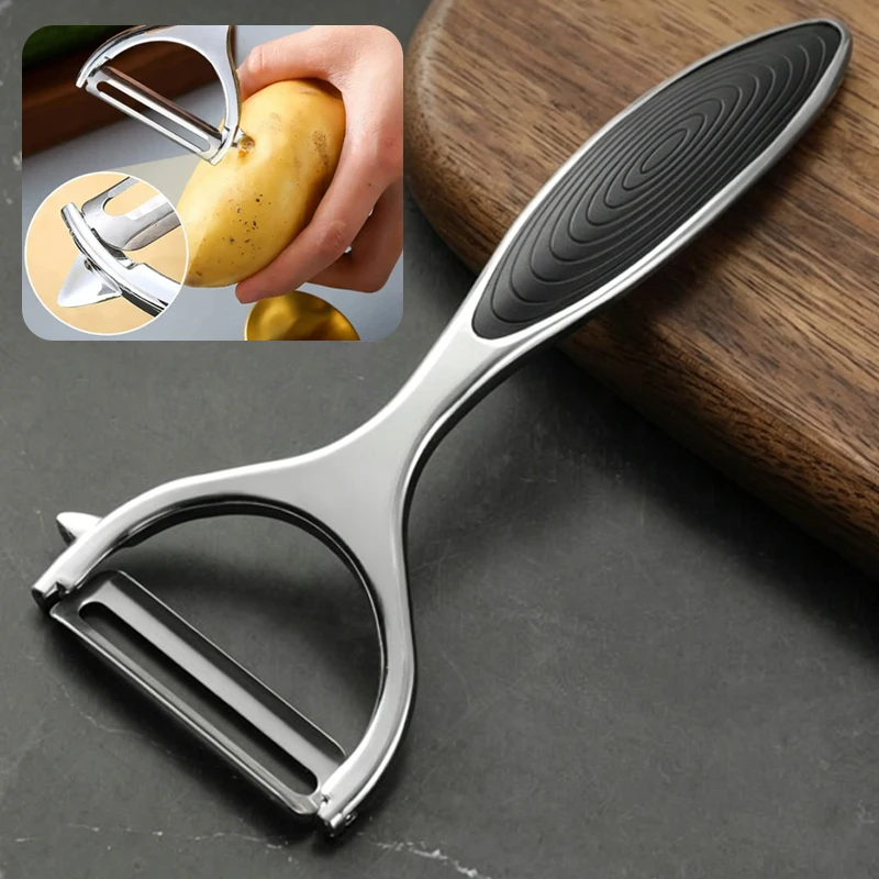 Stainless Steel Peeler for Peeling and Slicing Fruits and Vegetables Multifunctional Vegetable Peeler Kitchen Scraping Tools