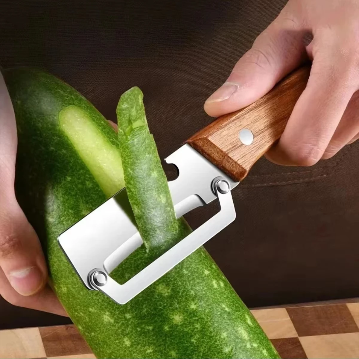Stainless Steel Peeler with Wooden Handle for Peeling Slicing Fruits Vegetables Stainless Steel Peeler with Wooden Handle for Peeling Slicing Fruits Vegetables