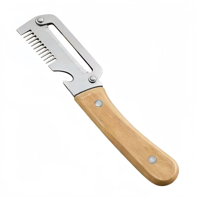 Stainless Steel Peeler with Wooden Handle for Peeling Slicing Fruits Vegetables