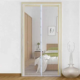Summer Magnetic Door Curtain - Mosquito Resistant, Soft Yarn Mesh, Multiple Sizes, Easy Install for Home