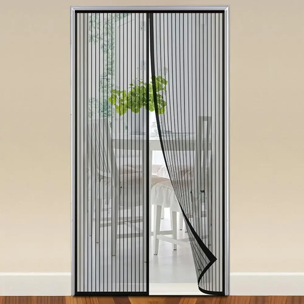 Summer Magnetic Door Curtain - Mosquito Resistant, Soft Yarn Mesh, Multiple Sizes, Easy Install for Home