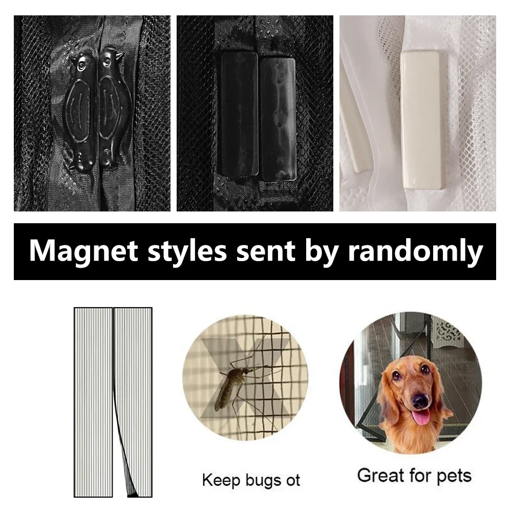 Summer Magnetic Door Curtain - Mosquito Resistant, Soft Yarn Mesh, Multiple Sizes, Easy Install for Home