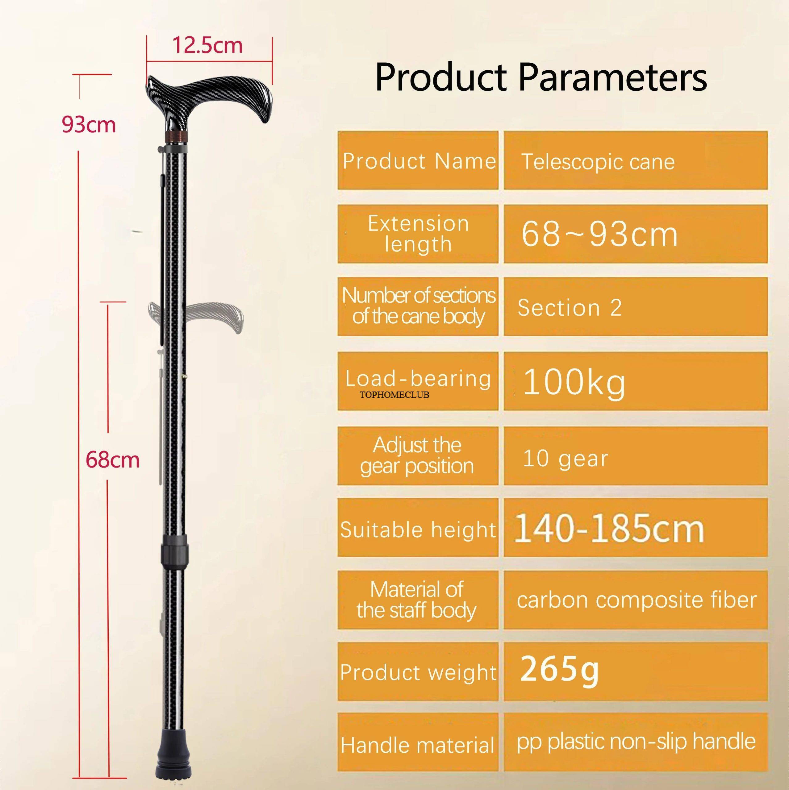 Ultra-light carbon fiber telescopic cane