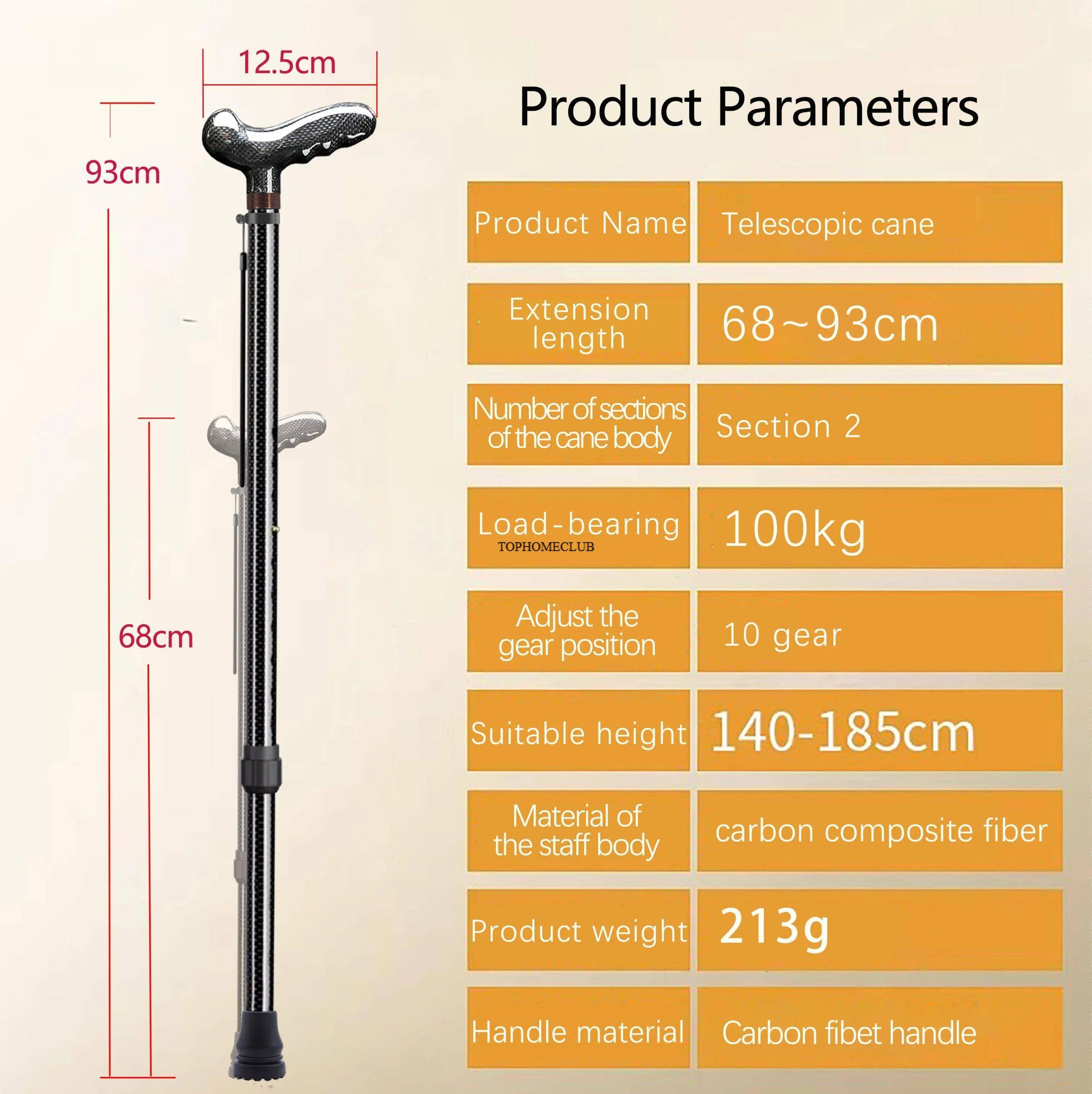 Ultra-light carbon fiber telescopic cane