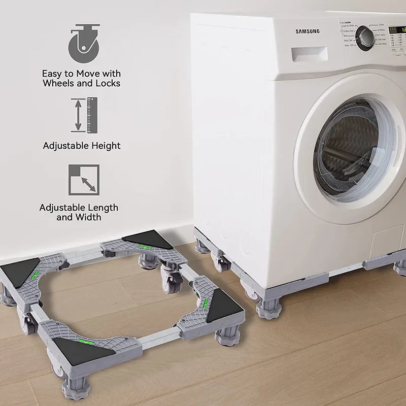 Universal Base Washing Machine Stand Lifting Fridge Base Multi-functional Adjustable Base for Dryer Refrigerator Washing Machine