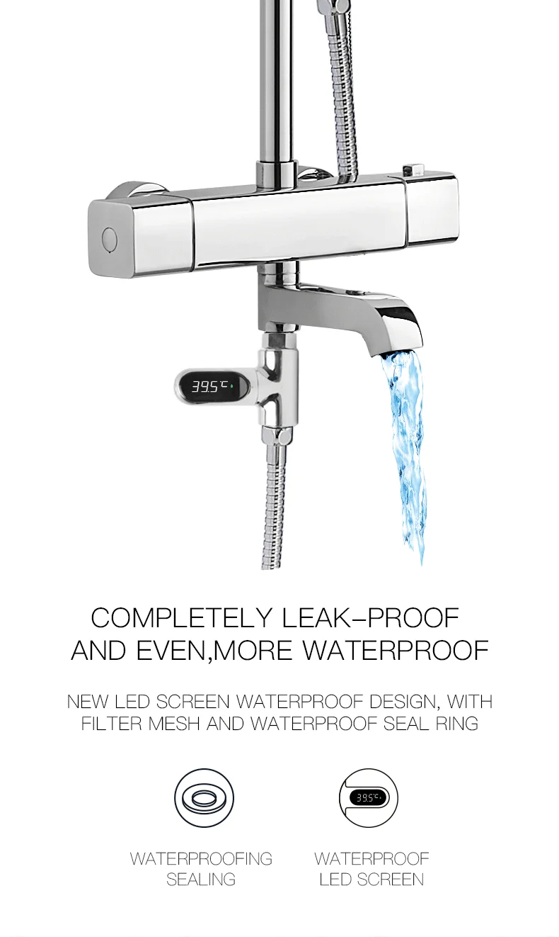 Universal Shower Head Hot Tub Water Temperature Monitor Electricity LED Display Bathing Temperature Meter Bathroom Accessories Universal Shower Head Hot Tub Water Temperature Monitor Electricity LED Display Bathing Temperature Meter Bathroom Accessories
