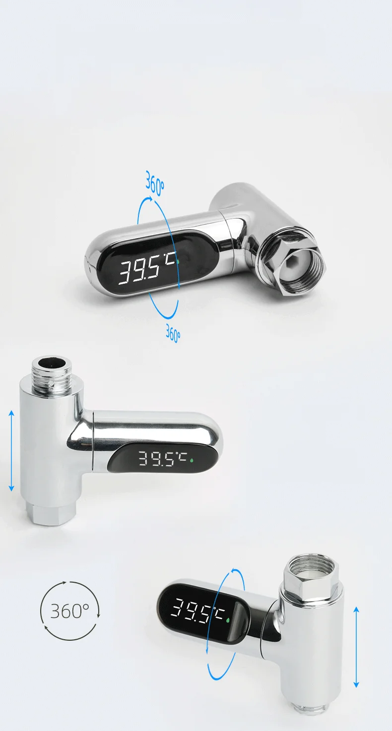 Universal Shower Head Hot Tub Water Temperature Monitor Electricity LED Display Bathing Temperature Meter Bathroom Accessories Universal Shower Head Hot Tub Water Temperature Monitor Electricity LED Display Bathing Temperature Meter Bathroom Accessories