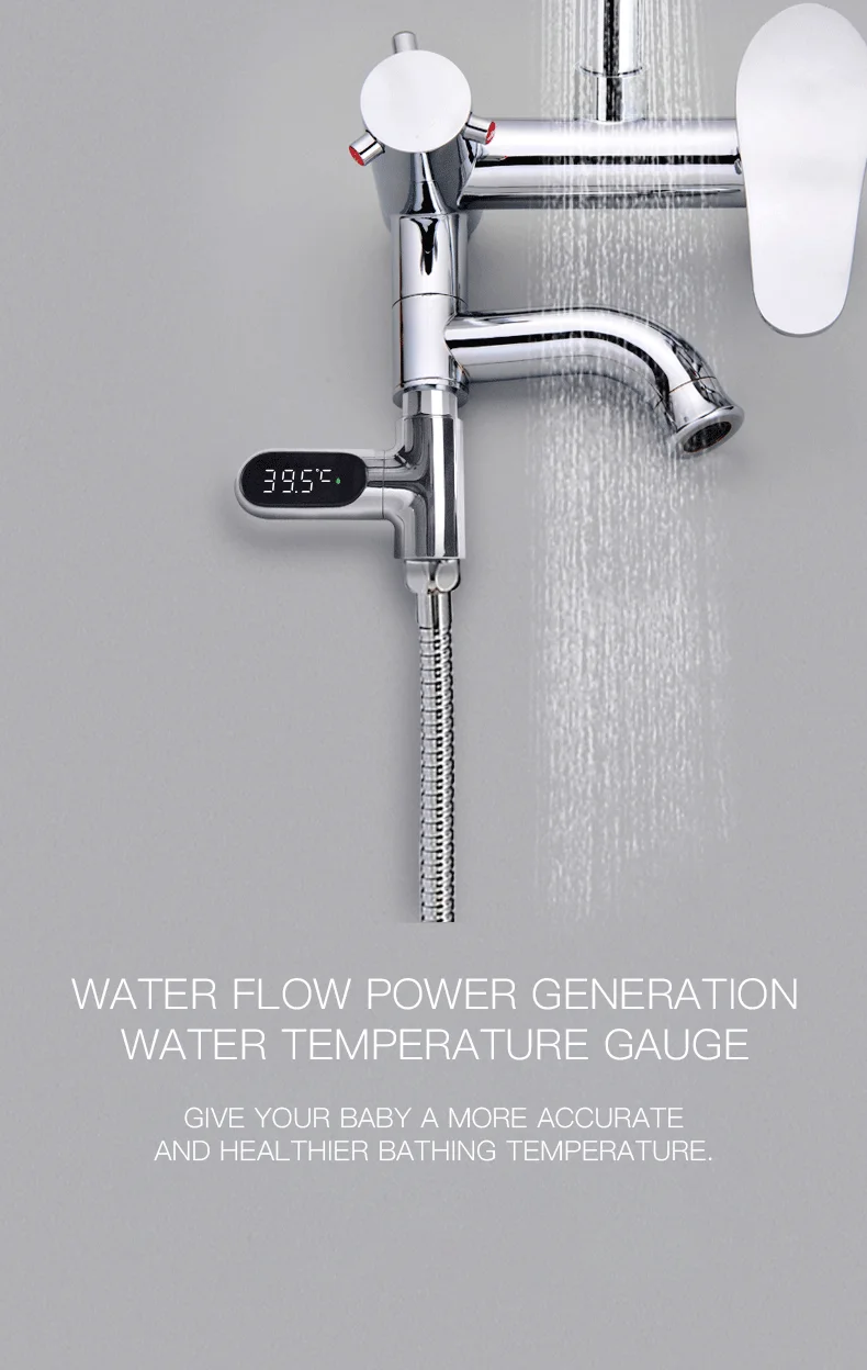 Universal Shower Head Hot Tub Water Temperature Monitor Electricity LED Display Bathing Temperature Meter Bathroom Accessories Universal Shower Head Hot Tub Water Temperature Monitor Electricity LED Display Bathing Temperature Meter Bathroom Accessories