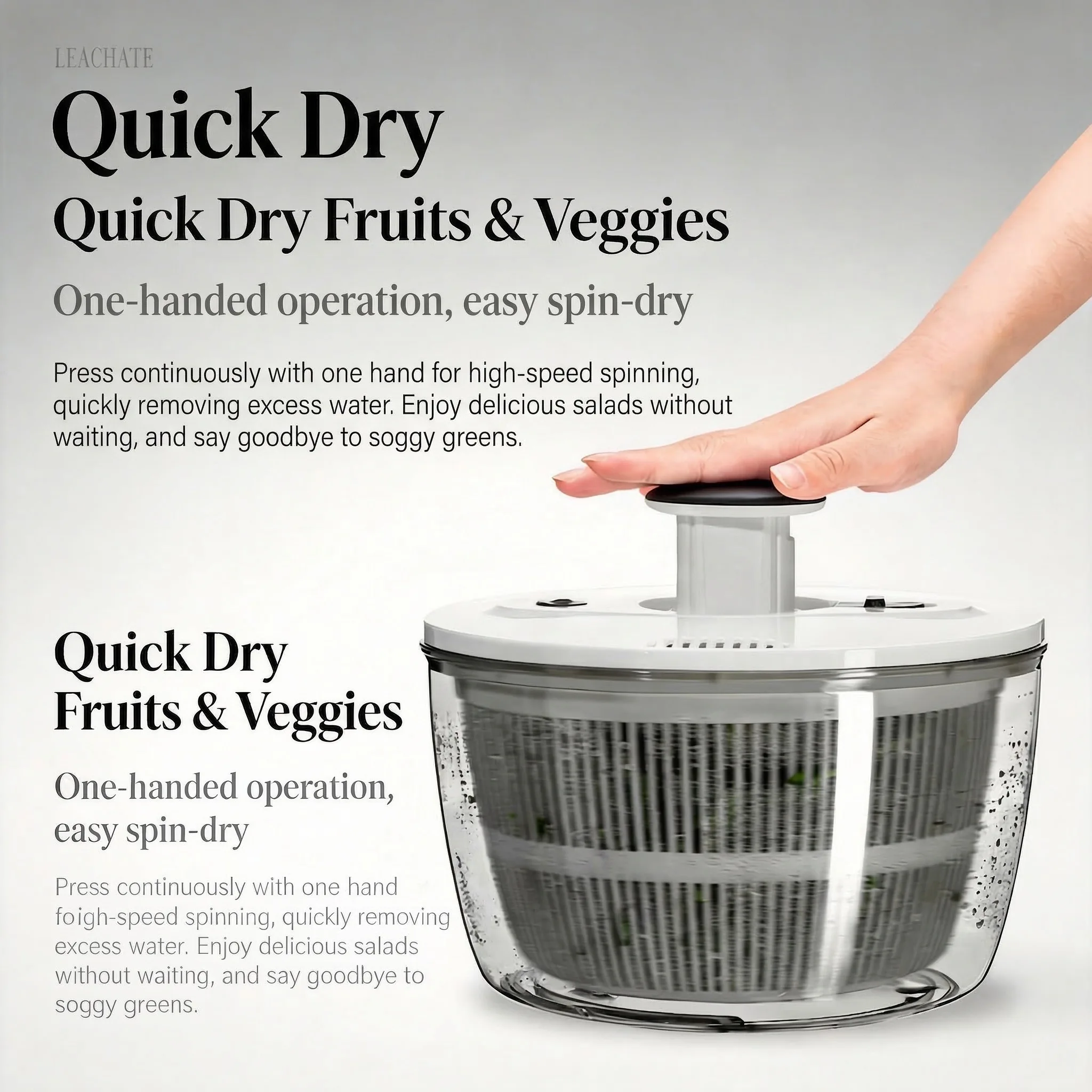 Vegetable dehydrator, manual salad dryer, fruit and vegetable water slinger, vegetable basket washing, fruit draining Vegetable dehydrator, manual salad dryer, fruit and vegetable water slinger, vegetable basket washing, fruit draining