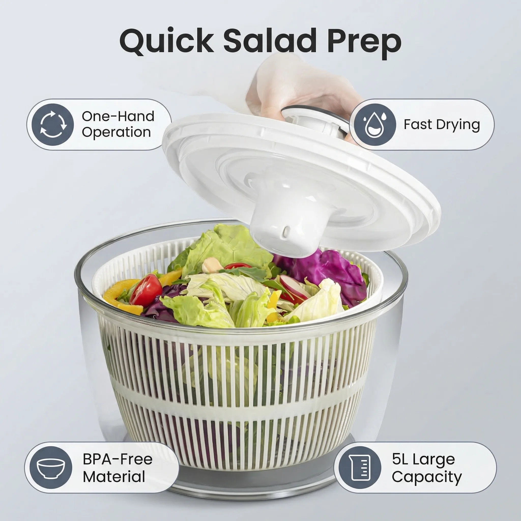 Vegetable dehydrator, manual salad dryer, fruit and vegetable water slinger, vegetable basket washing, fruit draining Vegetable dehydrator, manual salad dryer, fruit and vegetable water slinger, vegetable basket washing, fruit draining