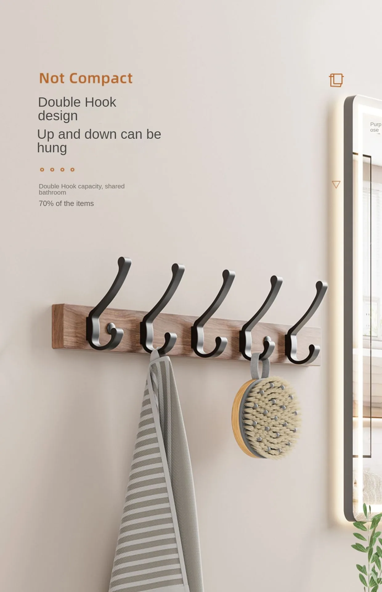 Walnut towel rack no punch bathroom shelf toilet wall mounted washroom storage organizer bath towel holder bathroom accessories