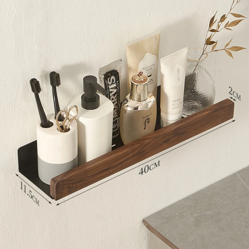 Walnut towel rack no punch bathroom shelf toilet wall mounted washroom storage organizer bath towel holder bathroom accessories Walnut towel rack no punch bathroom shelf toilet wall mounted washroom storage organizer bath towel holder bathroom accessories
