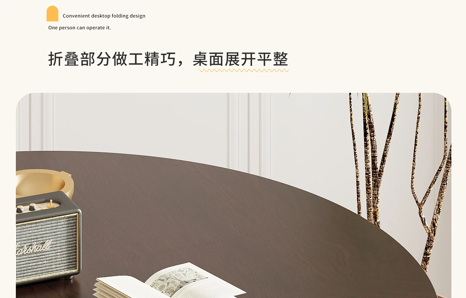 100/120cm Round Dining Table With Turntable For Home Living Room Portable Foldable And Storage Table For Kitchen And Restaurant